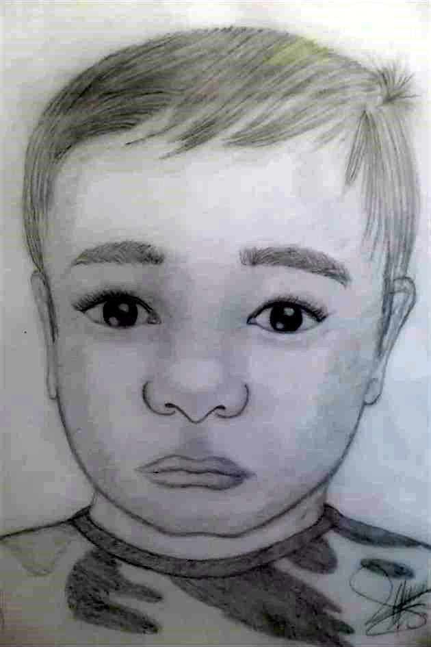 Un dibujo del menor de edad hallado en Avenida Toluca y Cerrada Metepec fue presentado este martes.