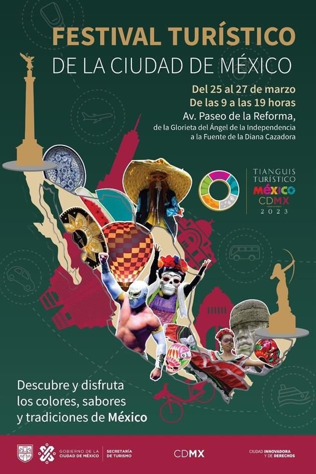 Del sábado al lunes, como parte del Tianguis Turístico, se llevará a cabo en Paseo de la Reforma, el Festival Turístico, entre las glorietas del Ángel y la Diana.