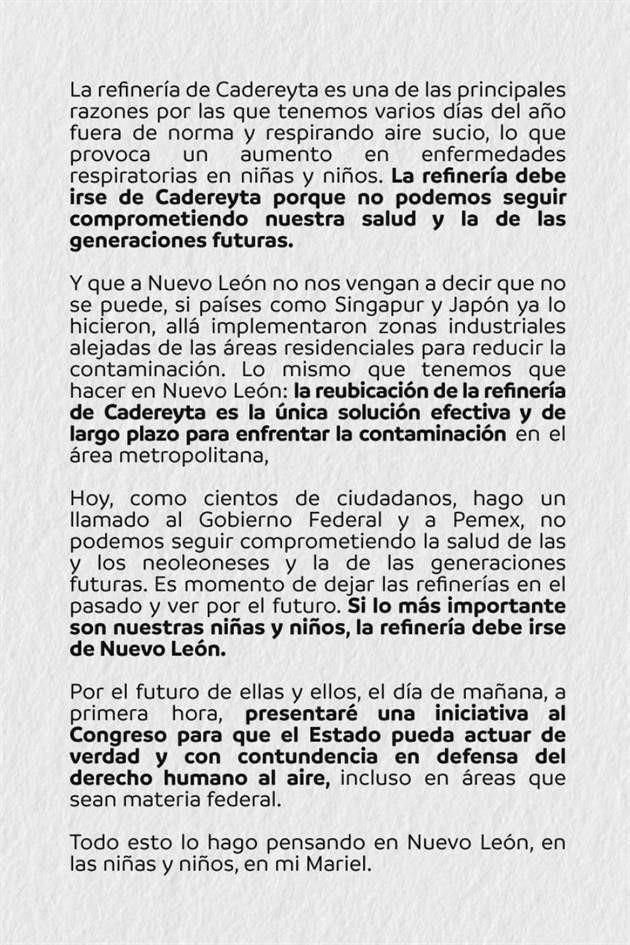 García había declarado que no podía tocar la planta de Pemex, ni a las 10 empresas que más contaminan en la entidad, por ser materia federal.