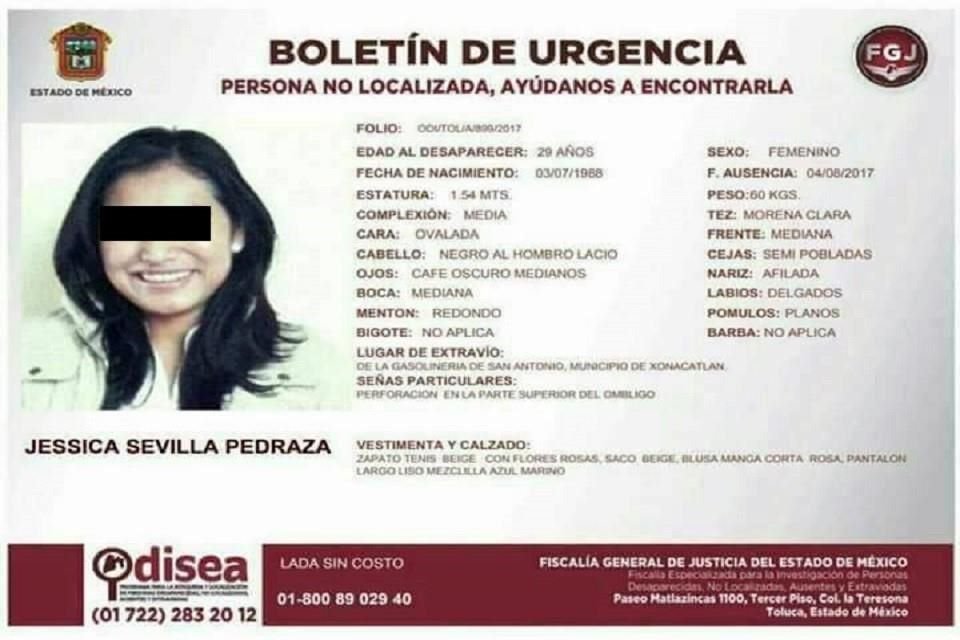 La mujer de 29 años fue reportada como desaparecida un día ante en el Municipio de Xonacatlán.