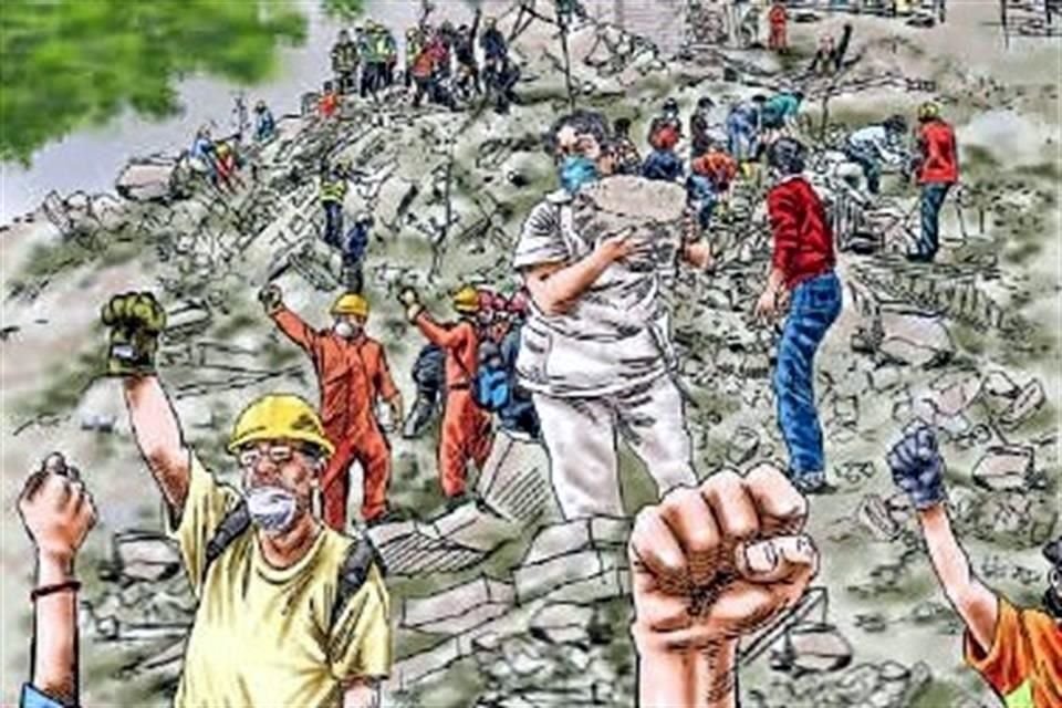 La Condesa, donde vive el cartonista Daniel Camacho, vio muestras de generosidad de vecinos y brigadistas tras el sismo del pasado martes.