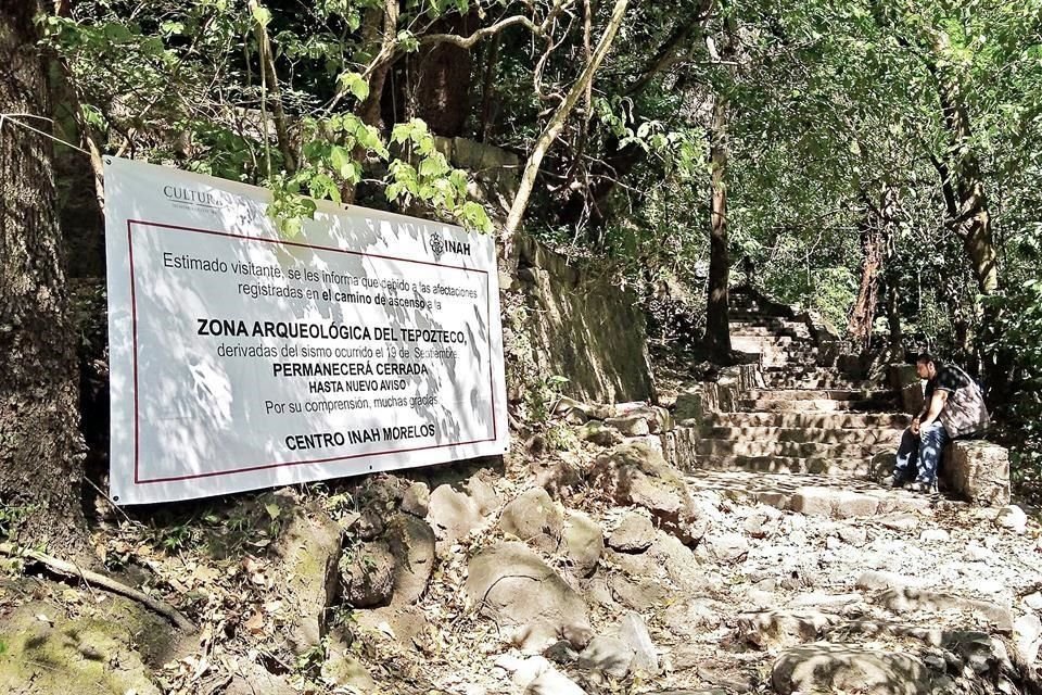 La afluencia en este destino se redujo hasta en un 40 por ciento debido al cierre del camino a la pirámide del Tepozteco, que registró daños por el sismo del 19 de septiembre.