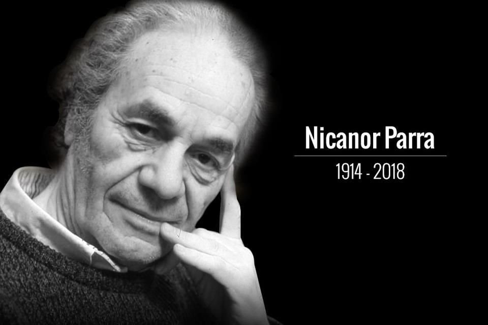 El escritor chileno Nicanor Parra, creador de la 'antipoesía' y uno de los autores latinoamericanos más influyentes, murió a los 103 años.