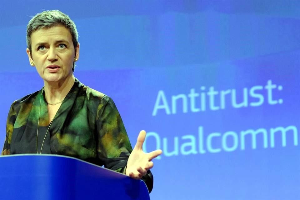 La comisaria europea de Competencia, Margrethe Vestager, dijo que Qualcomm pagó 'miles de millones de dólares' a Apple en el proceso que le ayudó a establecerse como fuerza dominante.