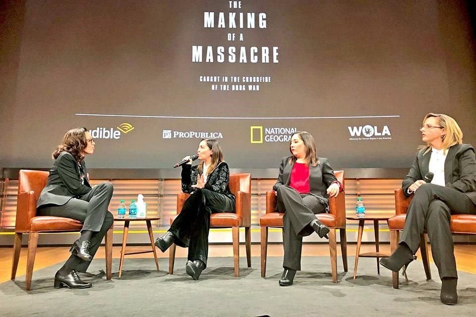 Tres mujeres que perdieron a sus familiares a manos de los Zetas en Allende, Coahuila, acudieron al foro internacional 'La Fabricación de una Masacre', organizado por National Geographic.