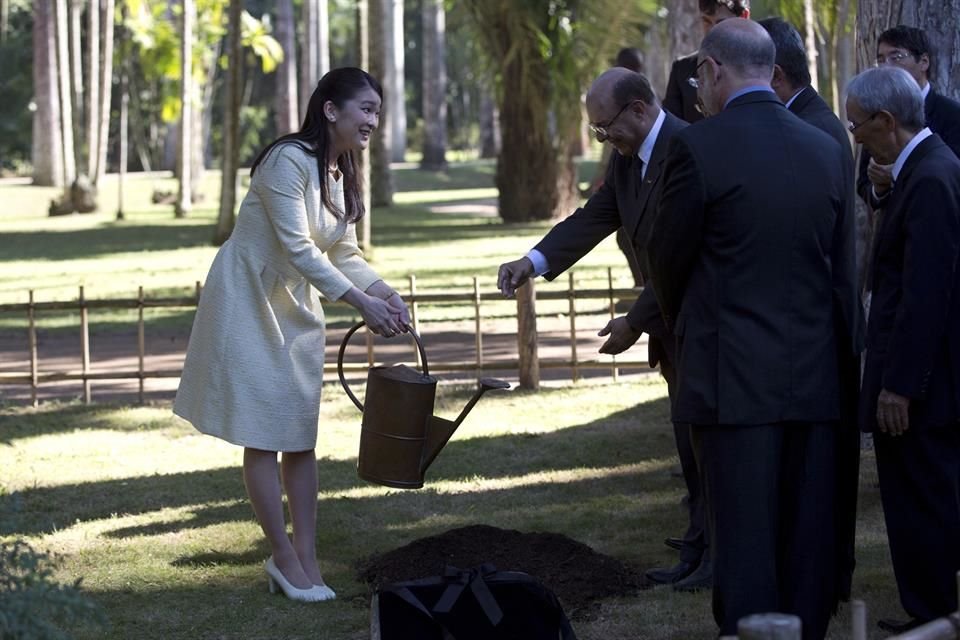 La Princesa Mako plantó el árbol Pau Brasil.