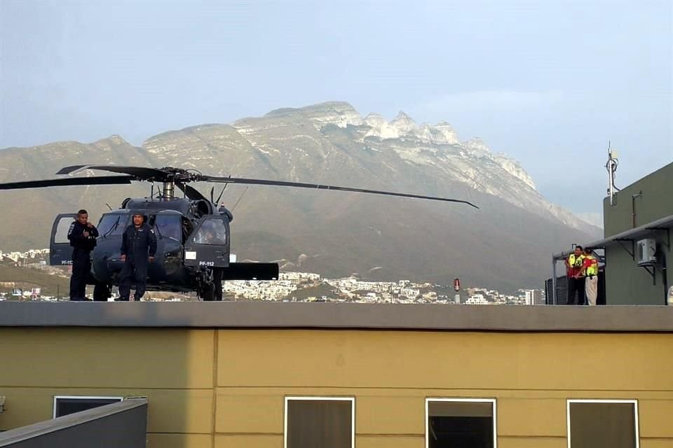 Un helicóptero trasladó al detenido presuntamente a Tamaulipas.