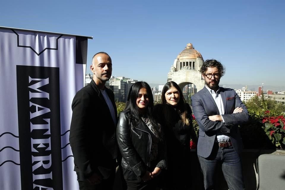 Rodrigo Feliz, director de Expositores; Eva Posas, curadora de Reading Material; Isa N. Castilla, directora de Programa VIP, y Brett Schultz, director creativo, dieron detalles de Material Art Fair.