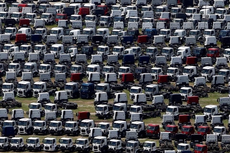 Nuevos camiones en la planta de Sao Bernardo do Campo, en Brasil.