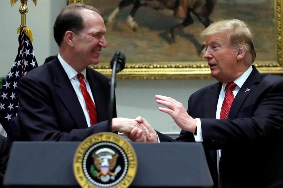 El Presidente Donald Trump en la presentación de David Malpass como candidato a presidir el Banco Mundial.