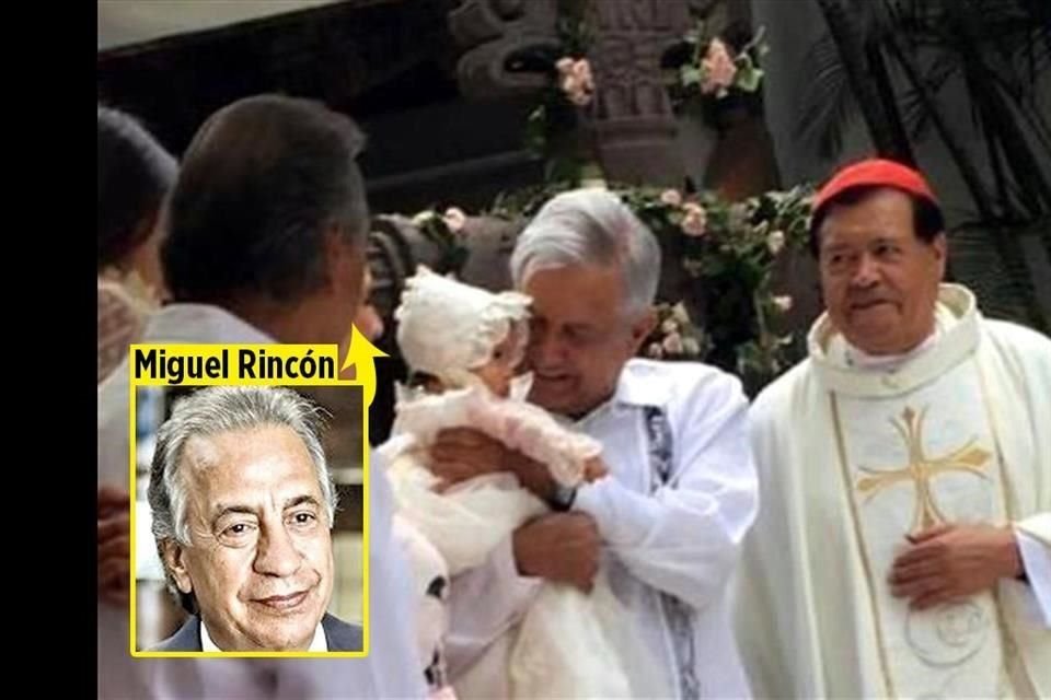 El Presidente López Obrador fue padrino de bautizo de una hija del empresario Miguel Rincón.