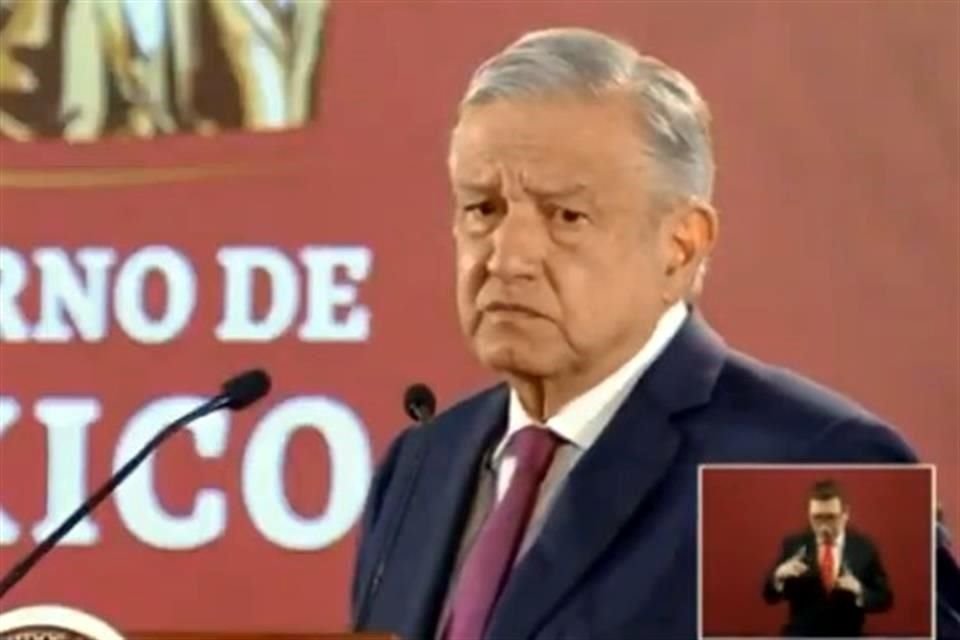 López Obrador en su conferencia de prensa en Palacio Nacional.