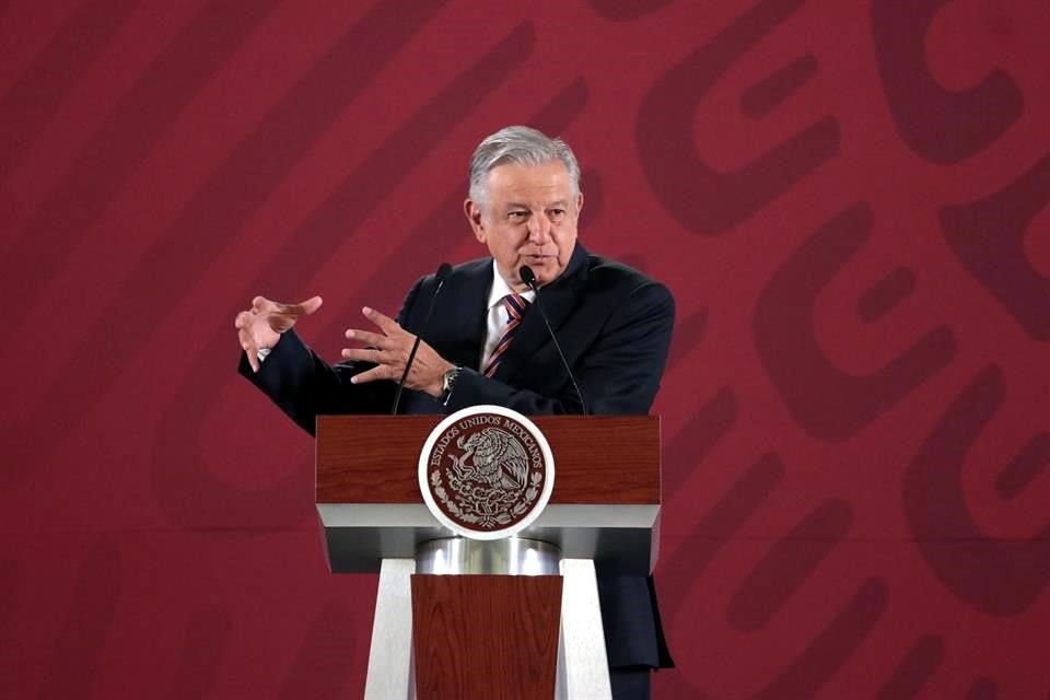 López Obrador durante la conferencia de prensa matutina en Palacio Nacional.