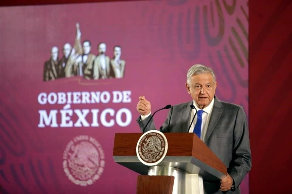 El Mandatario en su conferencia en Palacio Nacional.