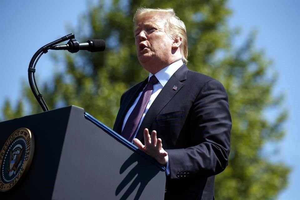 Trump ofreció este miércoles un discurso durante un servicio memorial anual en el Capitolio.