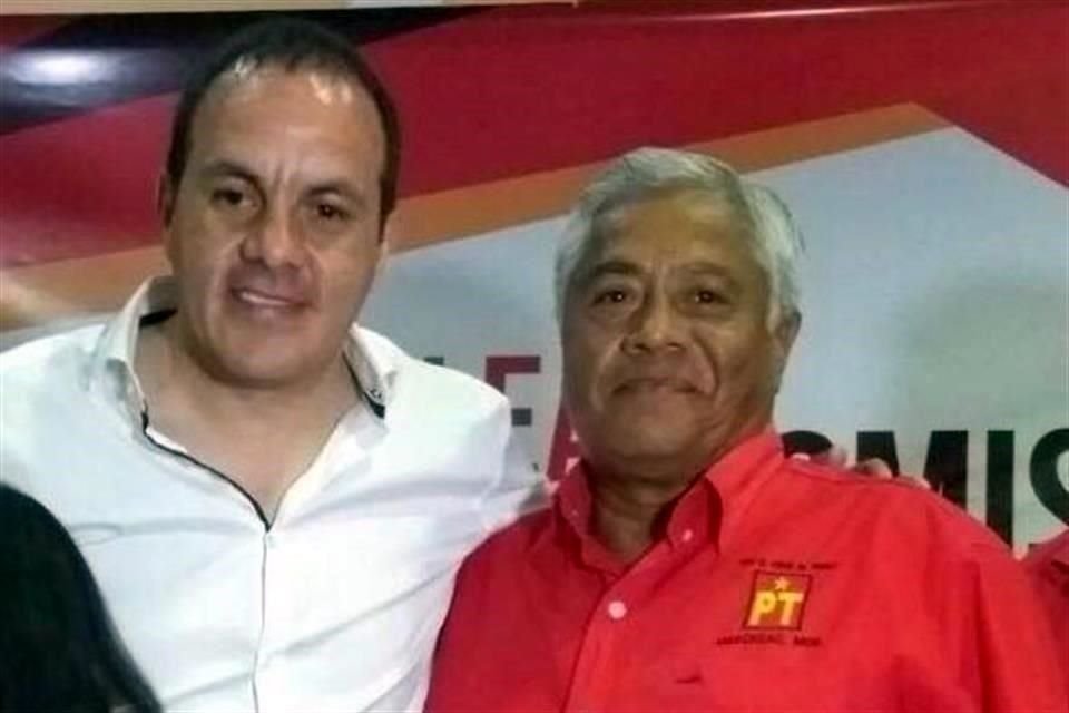 Alfonso Miranda Gallegos (der) buscaba regresar a la Alcaldía de Amacuzac con la alianza PT-Morena.