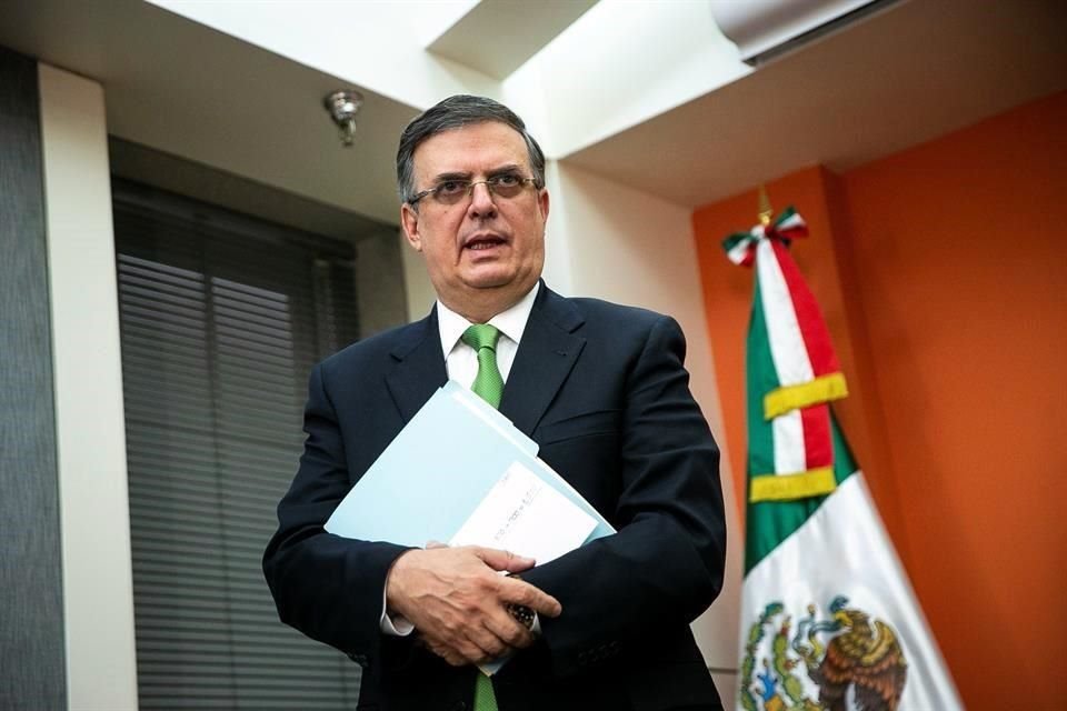 El Canciller mexicano Marcelo Ebrar previo a una conferencia sobre las negociaciones comerciales con EU luego de las amenazas de Trump para imponer aranceles.