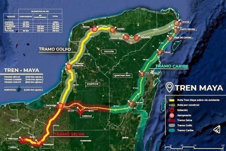 La estación de Chetumal del Tren Maya estará rumbo al aeropuerto de esa ciudad.