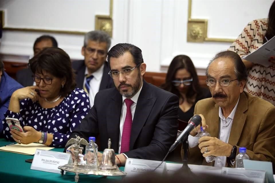 Martha Ávila Ventura, diputada MORENA; Jesús Orta Martínez, Secretario de Seguridad Ciudadana; Jesús Martín del Campo ,diputado de MORENA