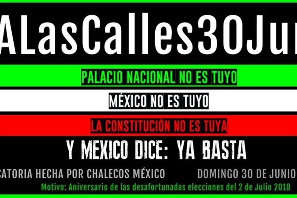 En el caso de la Ciudad de México, la convocatoria ha sido lanzada para iniciar la movilización a las 11:00 horas del próximo domingo en el Monumento a la Revolución.