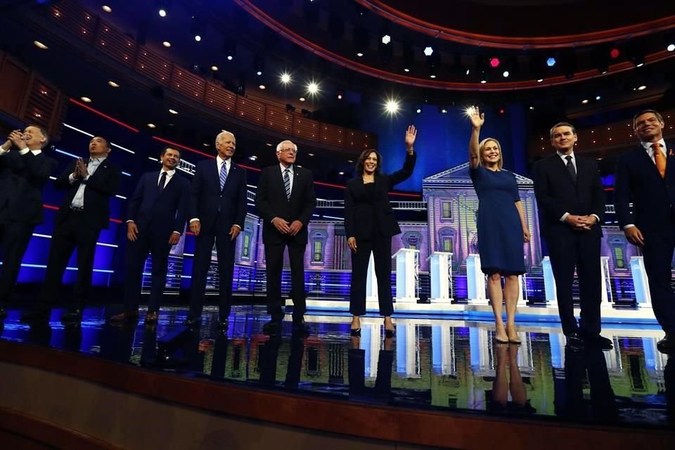 En la segunda parte del primer debate de los aspirantes demócratas a la Casa Blanca, Trump, la migración y el clima ocuparon el centro.