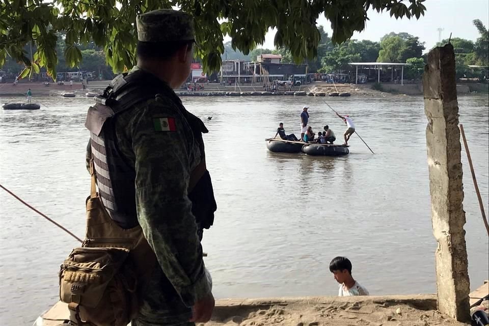 Este miércoles, la Guardia Nacional fue desplegada en la ribera del río Suchiate.