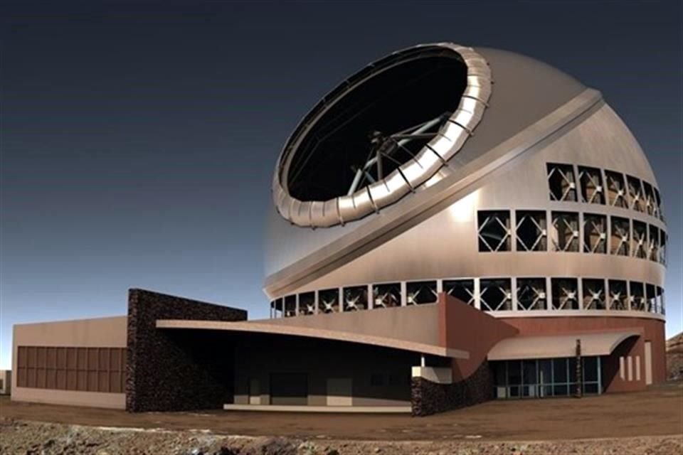Diseño del Thirty Meter Telescope dispuesto para construirse en el volcán inactivo Mauna Kea.