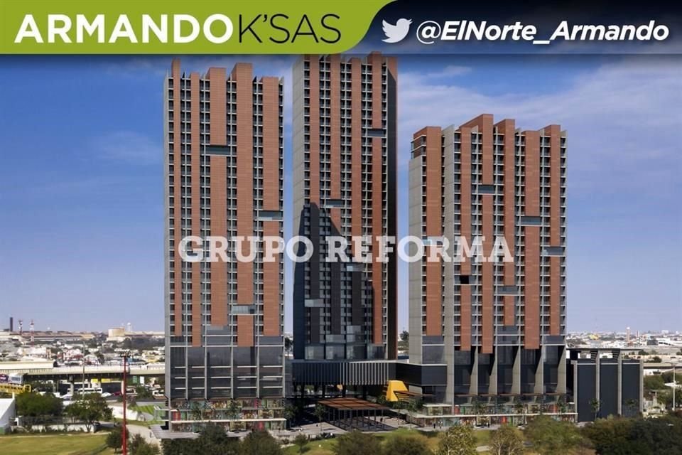 Junto a Fundidora se construirá un desarrollo de cuatro torres, tres de ellas con 700 departamentos y la otra para un hotel de 200 cuartos.