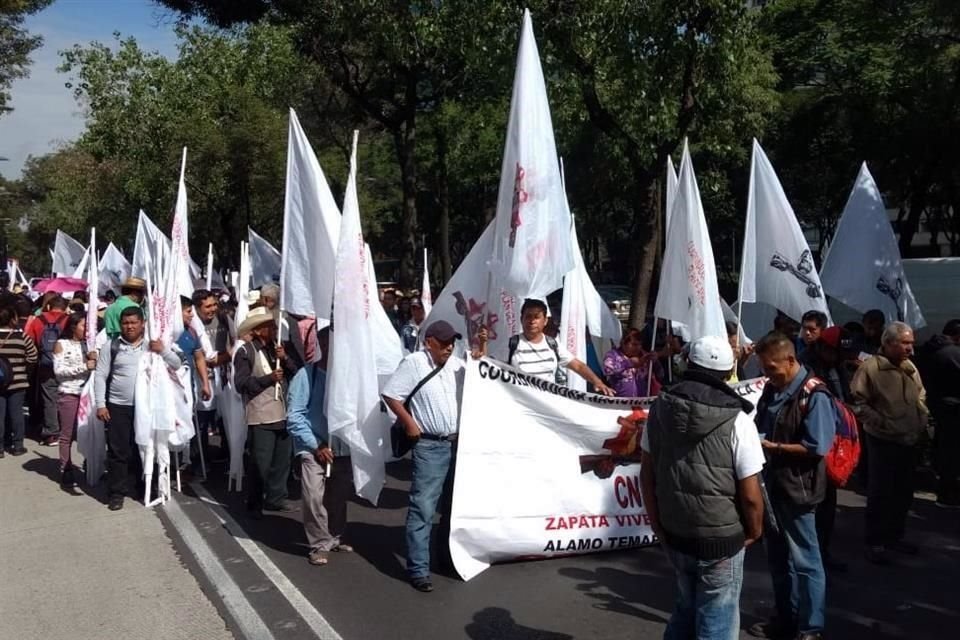 La marcha de campesinos partió del Auditorio rumbo al Centro.