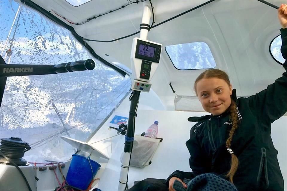 Greta Thunberg ha compartido imágenes de su viaje a través del Atlántico.