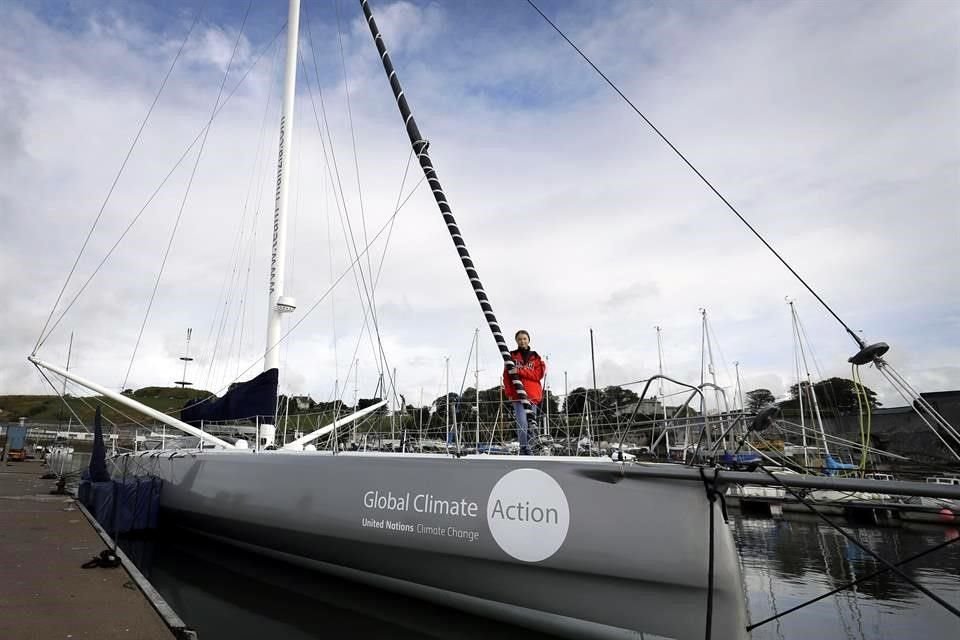 Thunberg partió de Plymouth, Inglaterra, con la tripulación del Malizia II el 13 de agosto.