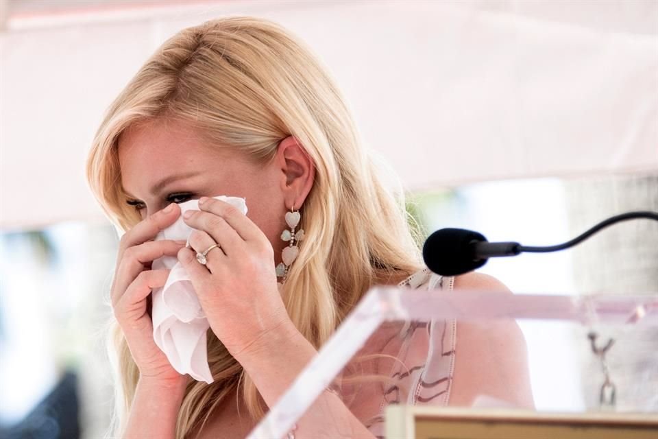 La famosa se puso sentimental durante su discurso.
