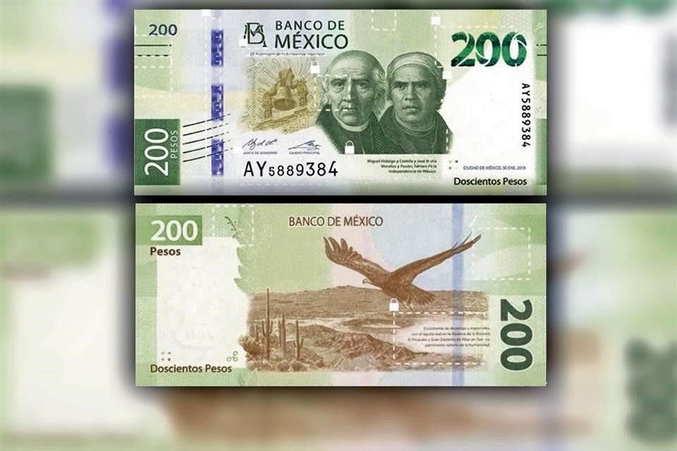 Billete de 200 pesos de la familia G - elementos de seguridad 