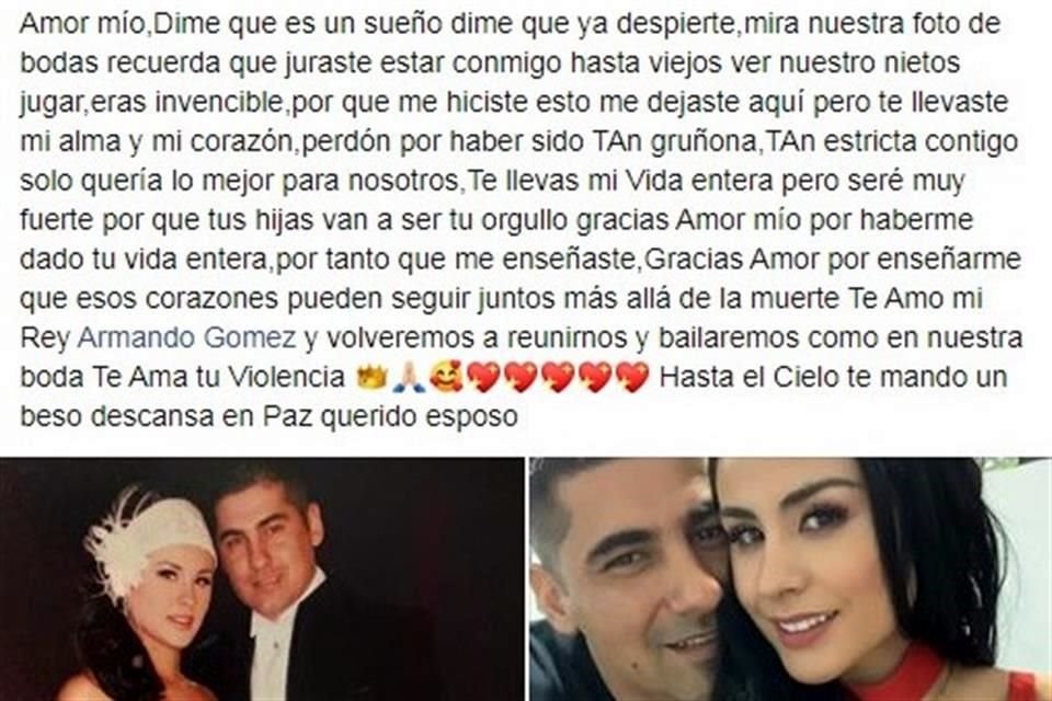 En su página de Facebook, Martínez le dedicó varios mensajes a su fallecido esposo.