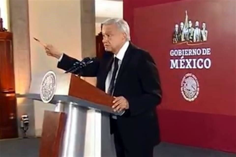 El Presidente López Obrador en su conferencia de prensa matutina desde Palacio Nacional.