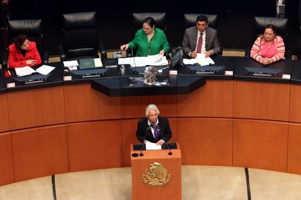 La Secretaria durante su intervención.