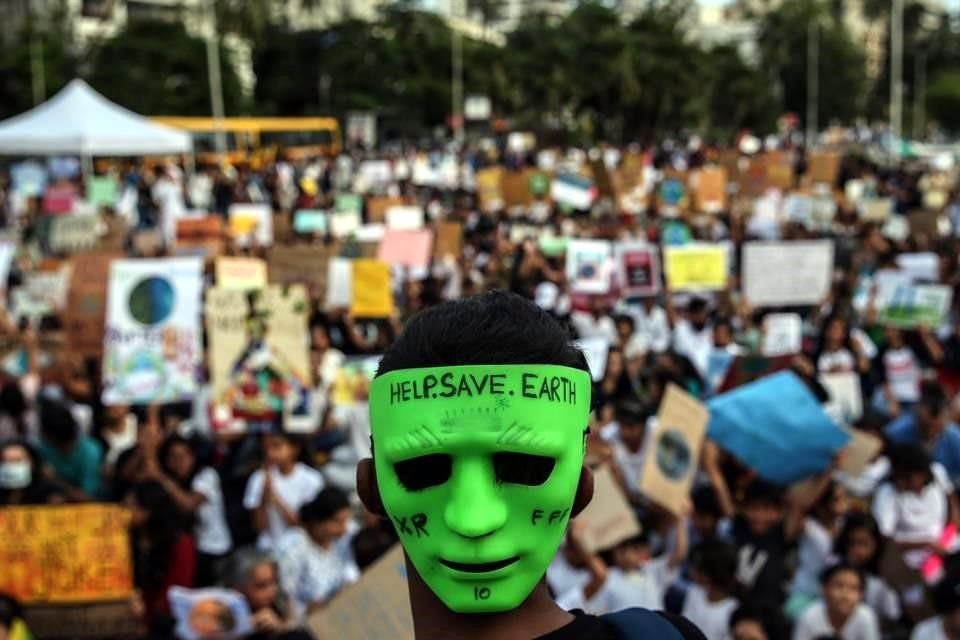 Protesta por el clima en Mumbai, India.