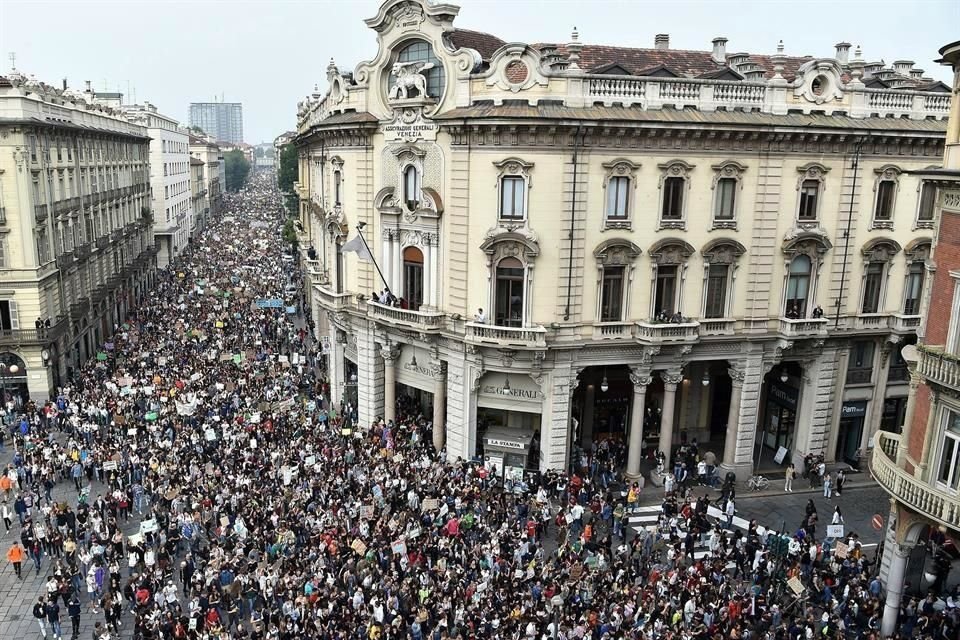 Protesta en Turín, Italia.