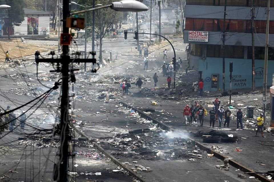 Así lucen las calles de Ecuador, tras la jornada de protestas de ayer.