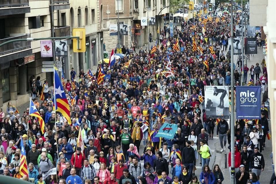 Manifestantes en Girona salieron a las calles tras las protestas de los últimos días.