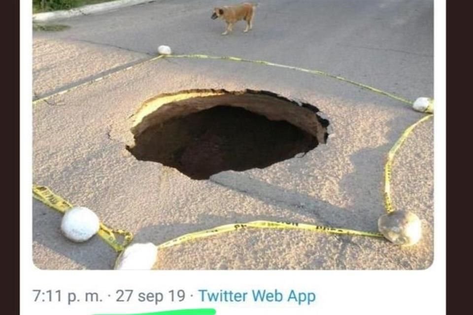 El socavón en el que cayó un hombre de 65 años el 14 de octubre en Hermosillo, había sido reportado en redes sociales 17 días antes.