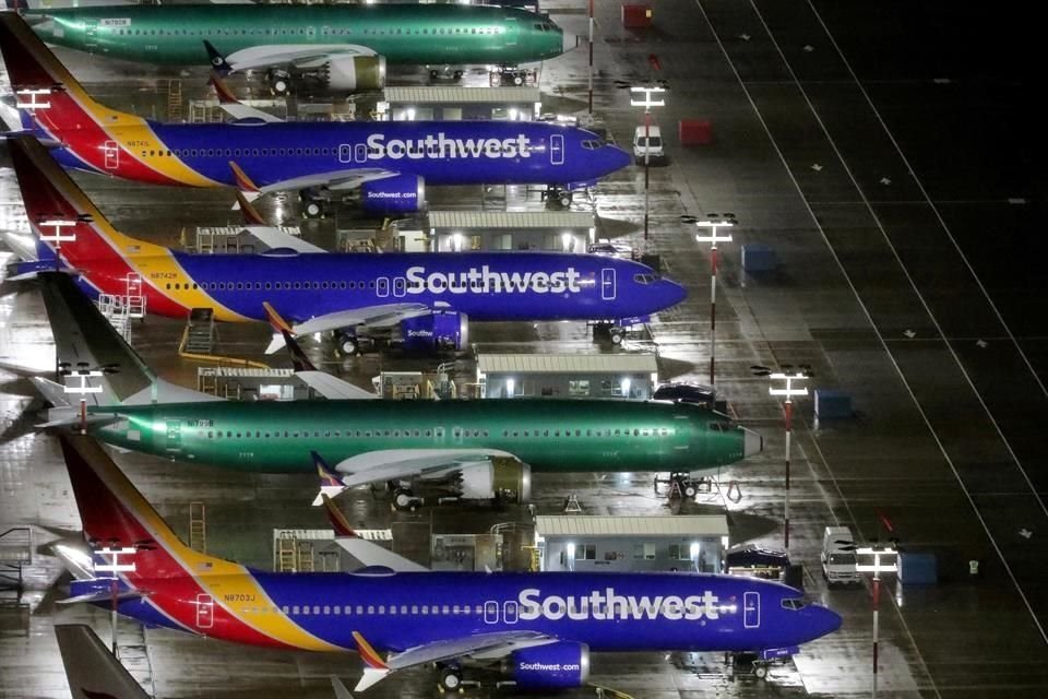 Aviones Boeing 737 Max en el Boeing Field en Seattle, Washington.