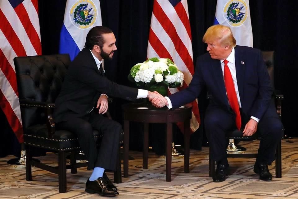 El Presidente de El Salvador, Nayib Bukele, en una reunión con Trump durante la Asamblea de la ONU.