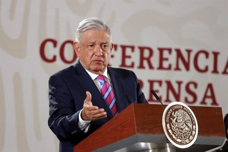 El Presidente en su conferencia mañanera en Palacio Nacional.