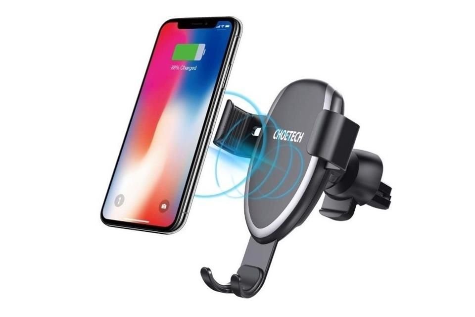 El Wireless Car Charger de Choetech dota de energía a los smartphones compatibles con el estándar Qi para recargarlos con 10W de manera inalámbrica al colocarlos en el soporte.