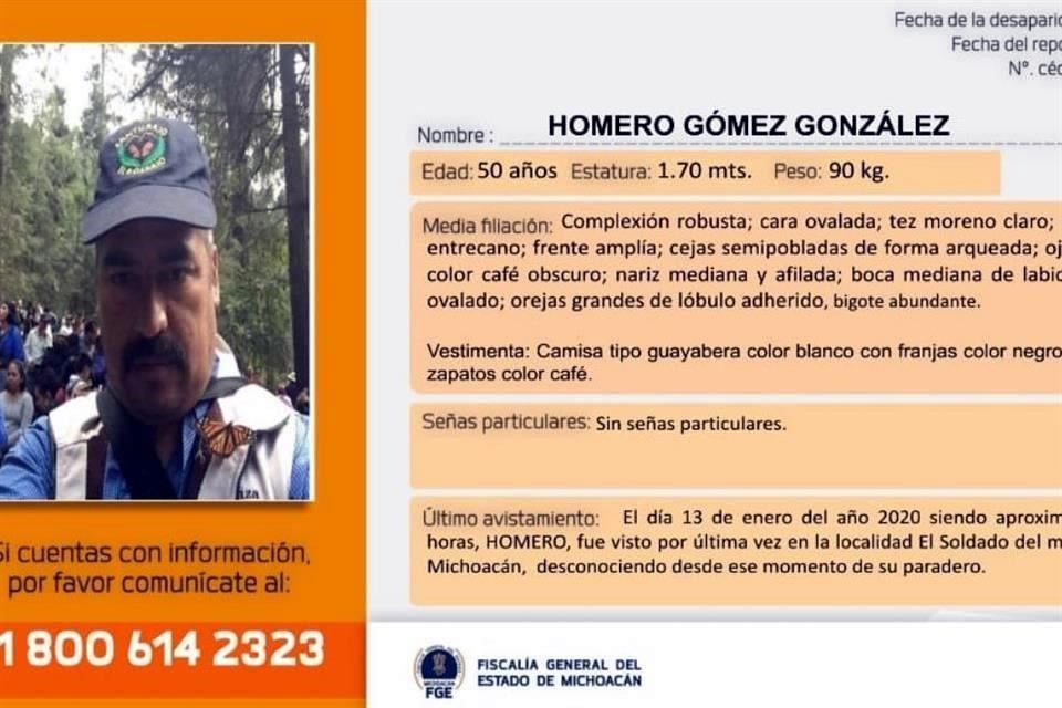 Luego del reporte, la Comisión Estatal de los Derechos Humanos exhortó a las autoridades intensificar la búsqueda de Homero Gómez.