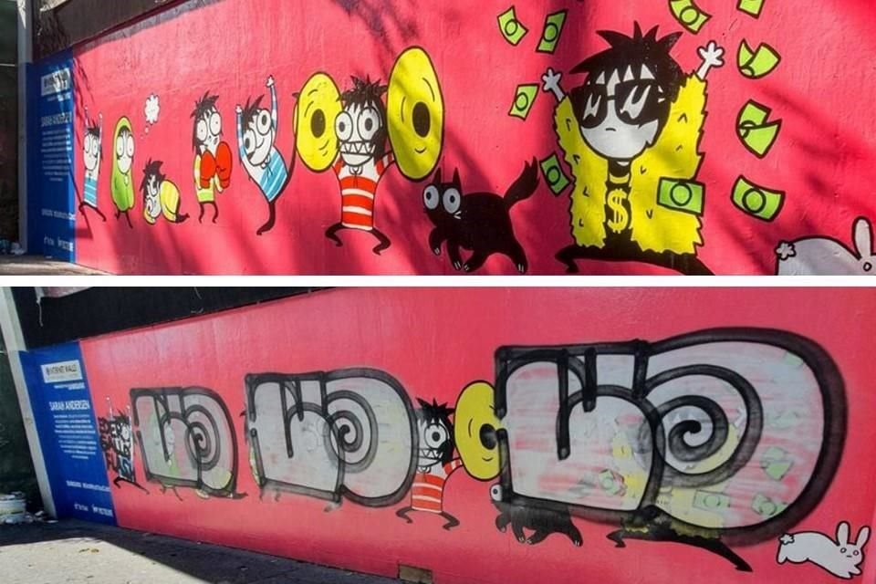 A menos de una semana de ser estrenado, un mural realizado por la ilustradora estadounidense Sarah Andersen en la CDMX fue vandalizado.