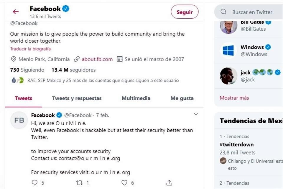 OurMine ofrece paquetes desde 30 dólares para mejorar la seguridad en las cuentas web de los usuarios.