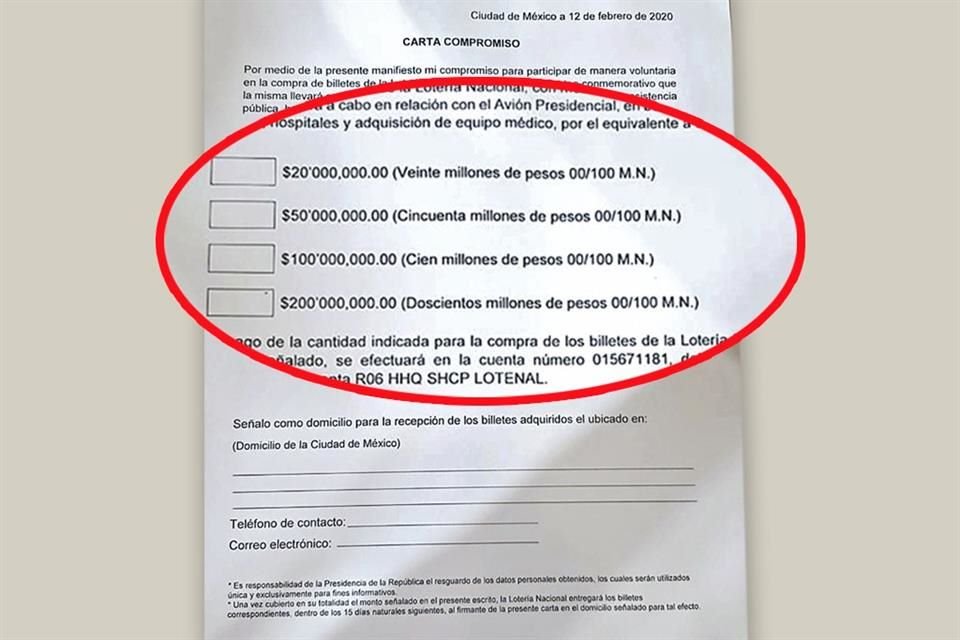En la tómbola que llevaron los niños gritones de la Lotería, los empresarios depositaron su 'carta compromiso' firmada y marcada con alguna de las 4 cantidades millonarias solicitadas. 