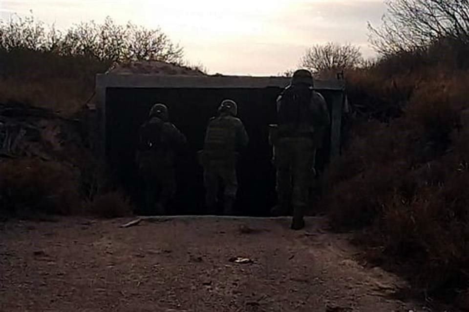 El acceso al búnker se encuentra oculto por matorrales.